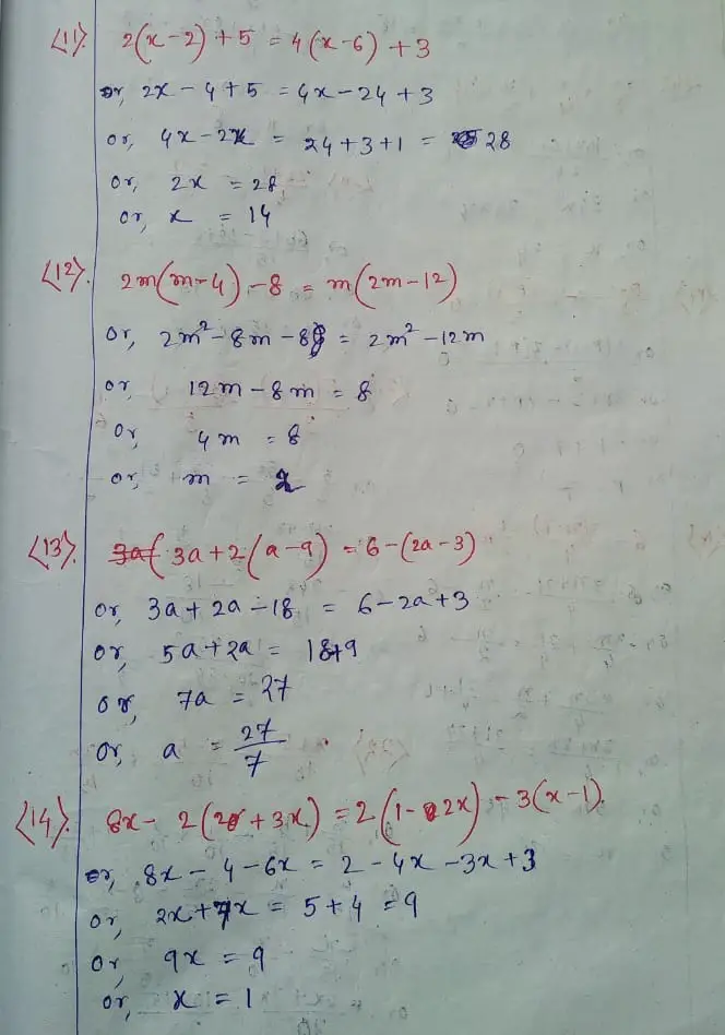 New Learning Composite Mathematics Class 8 Sk Gupta Anubhuti Gangal Linear Equations Chapter 7a Solution