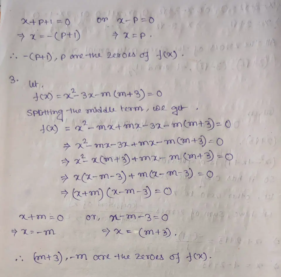 Rs Aggarwal Class 10 Math Second Chapter Polynomials Exercise 2c Solution