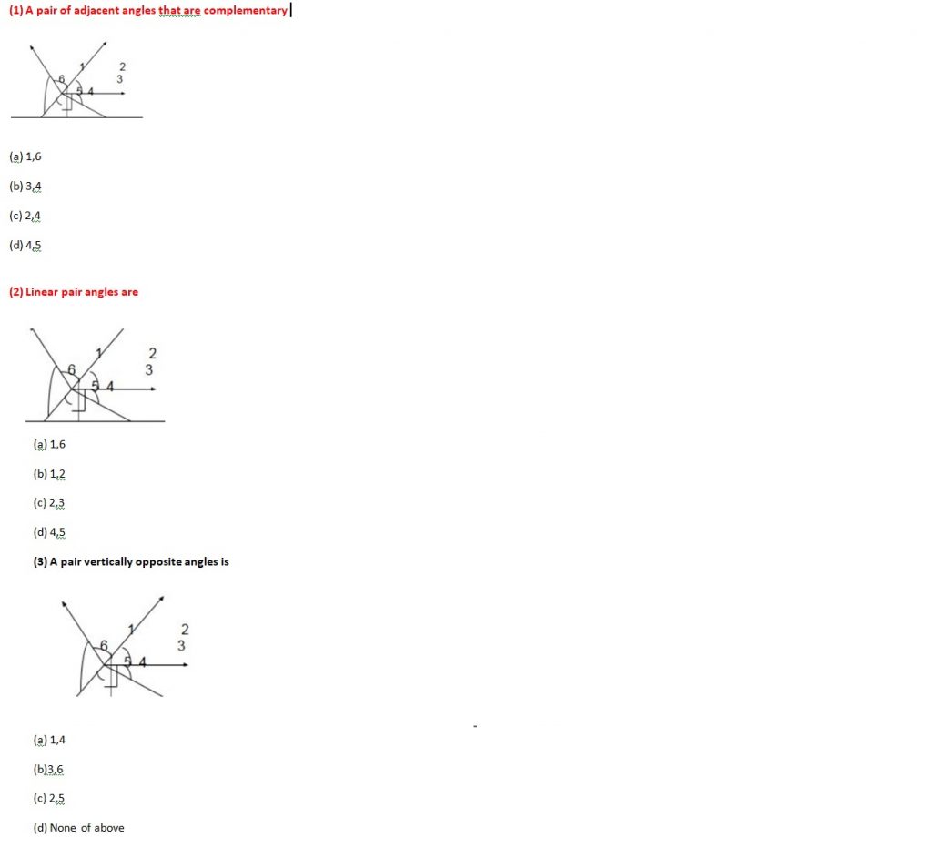 Cbse Class 7 Maths Lines And Angles Worksheets Pdf