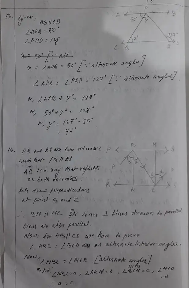 Telangana Scert Class 9 Math Solution Chapter 4 Lines And Angles Exercise 4 3