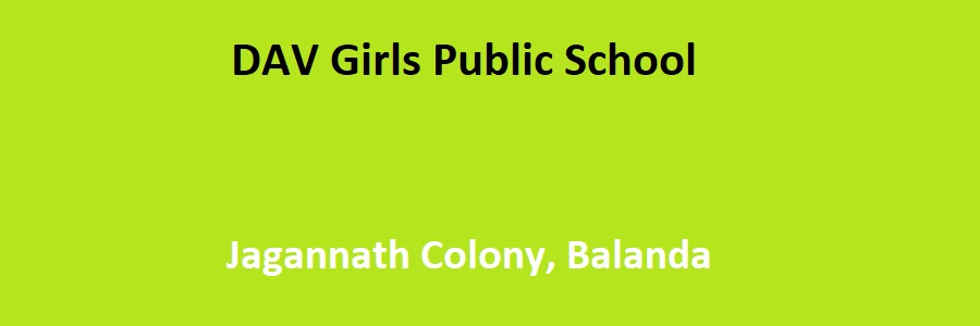 DAV Girls Public School Jagannath Colony, Balanda