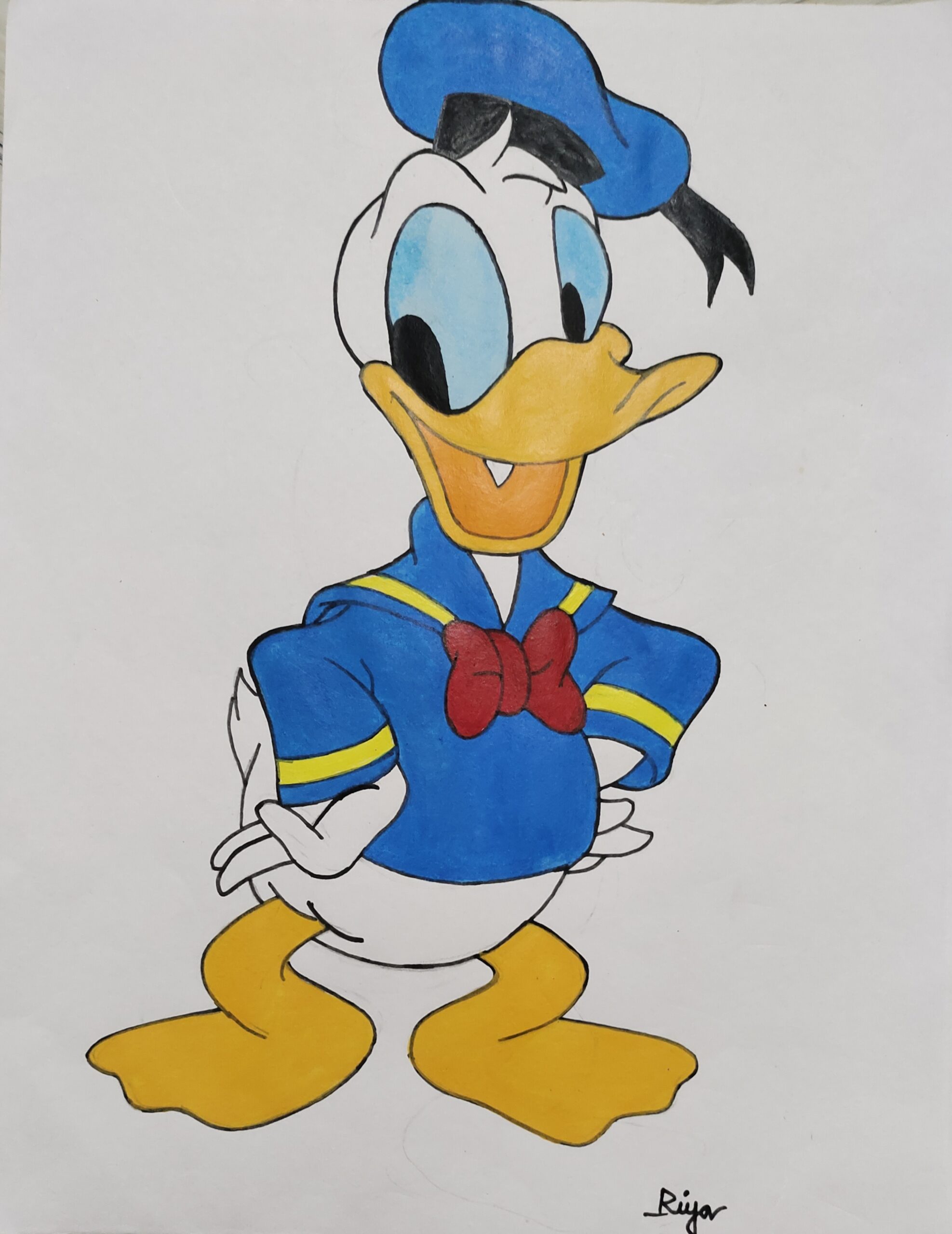 How to draw a Donald Duck Step by Step