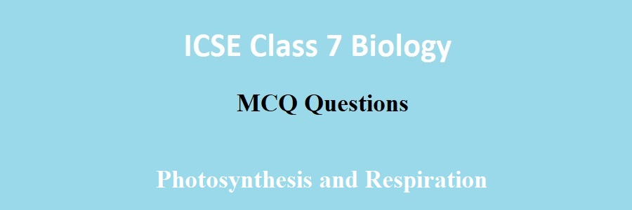 photosynthesis class 7 icse mcq