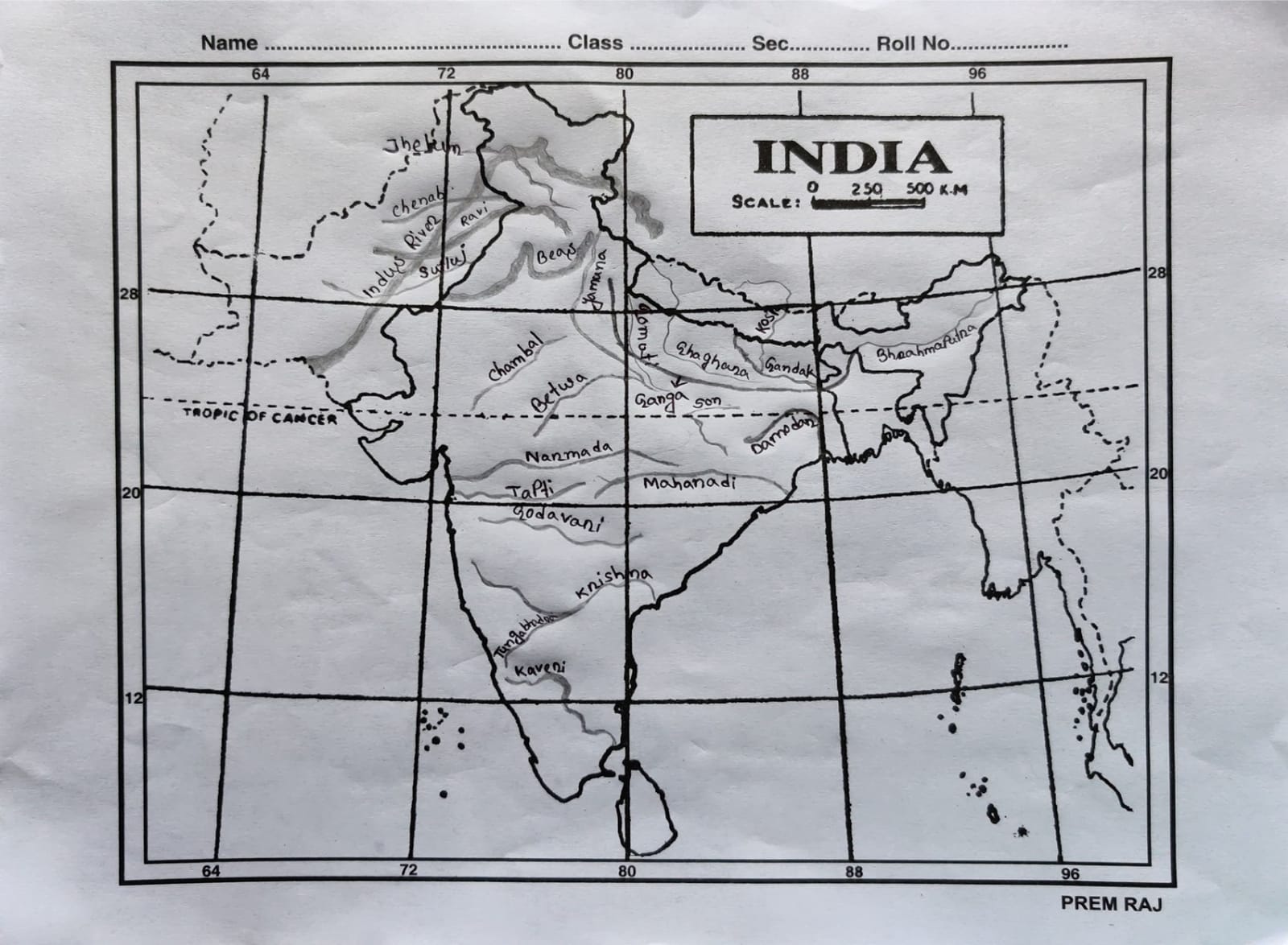 Icse Class 10 All Rivers Map Work 