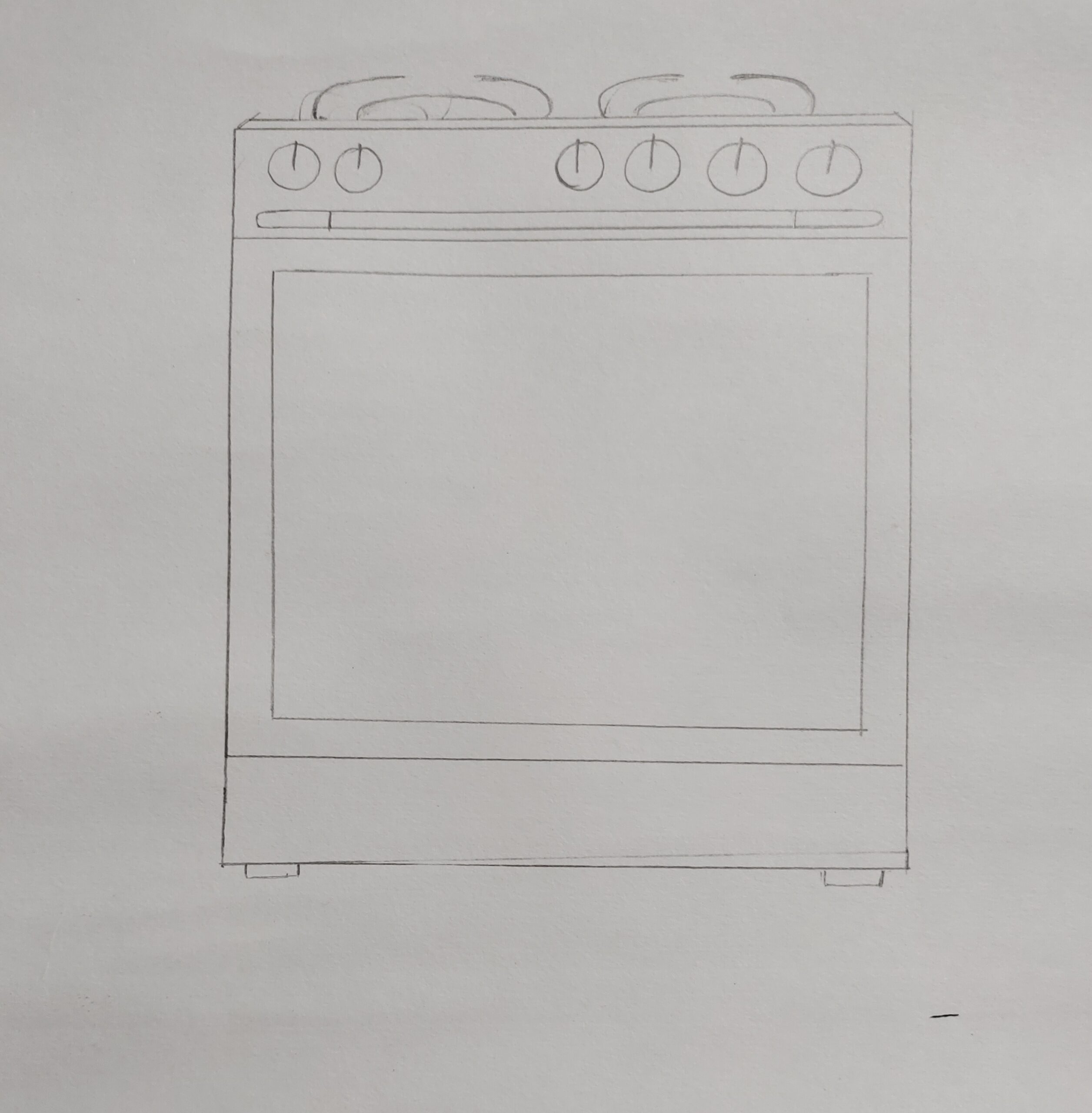How to draw a Stove Step by Step
