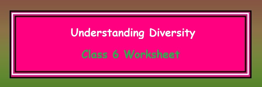 Understanding Diversity Class 6 Worksheets With Answers